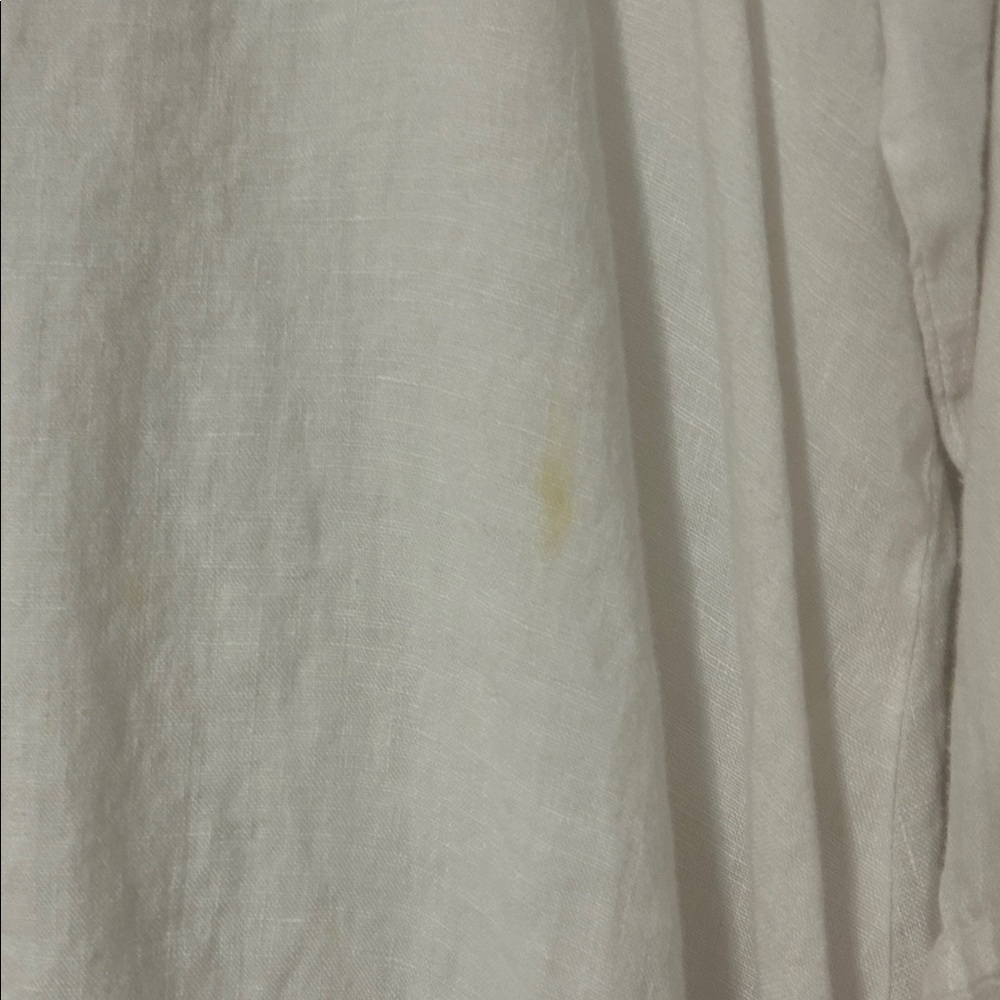 Symple linen cream white Button-Down Women's Shirt - Picture 4 of 4